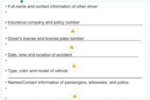 What information to collect at an auto accident site